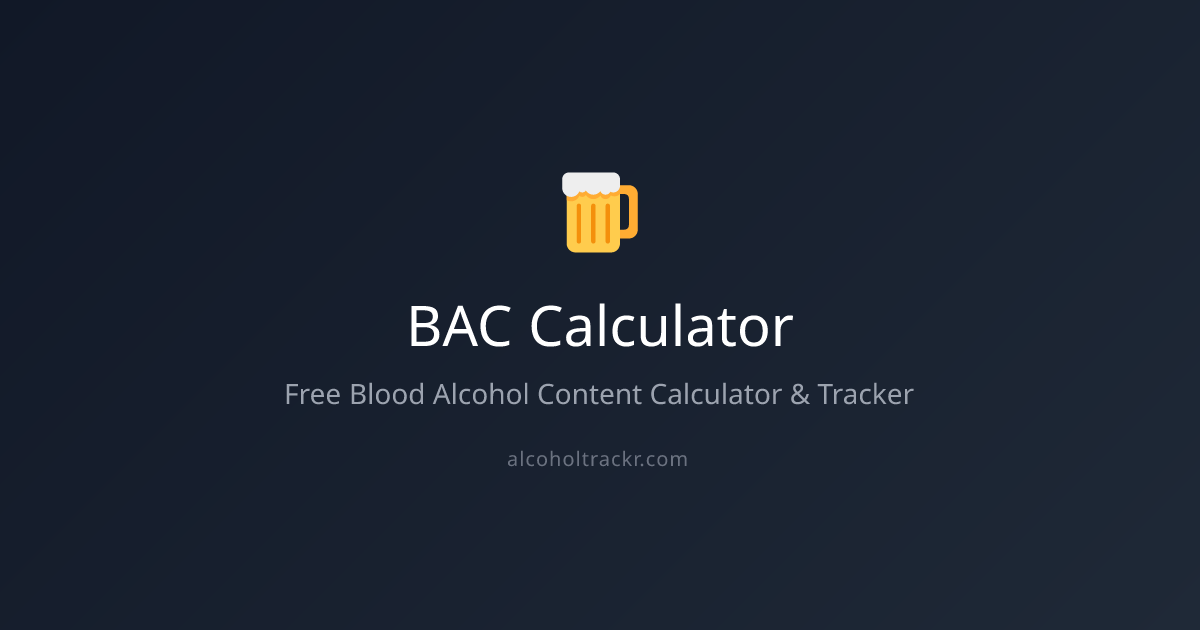 BAC Calculator — Free Blood Alcohol Content Calculator & Tracker